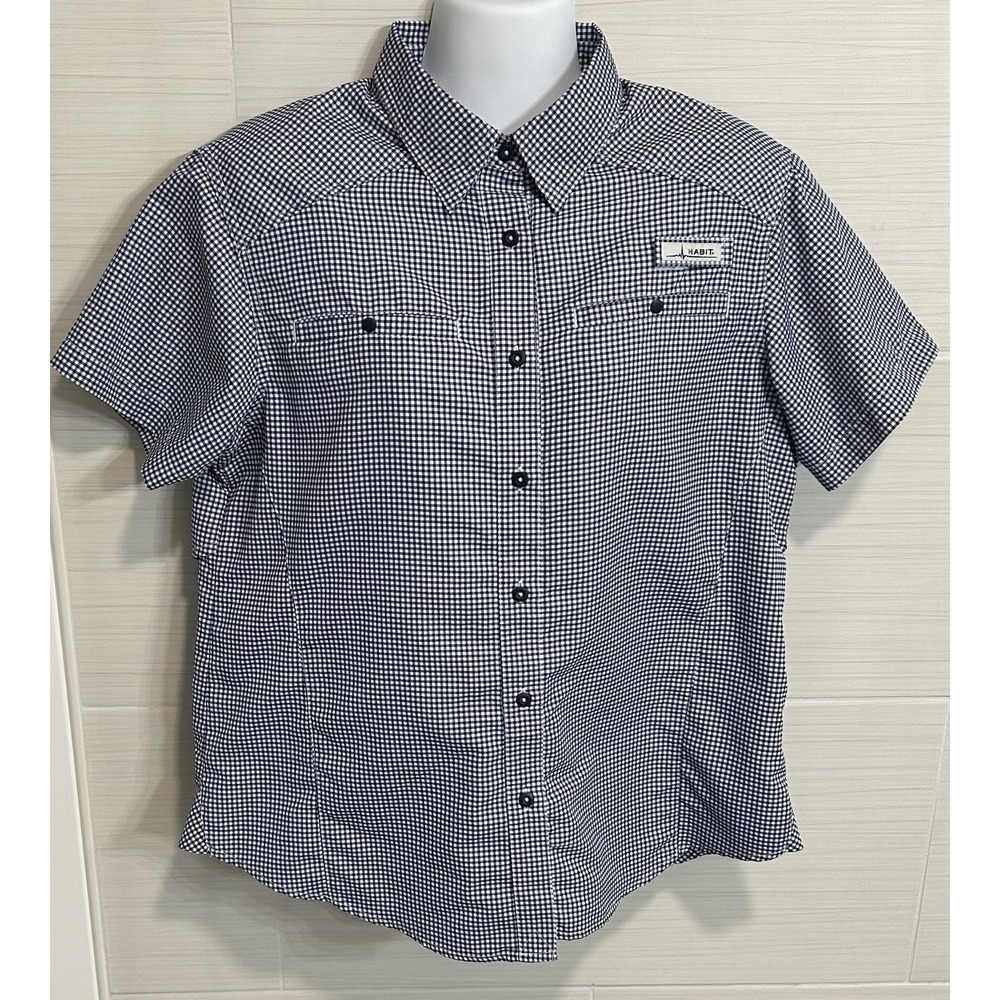 Women's Black and White Button Down Shirt
